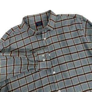 UNTUCKIT NWOT Men's Flannel Plaid Button Down Shirt Size XXL Gray/Brown